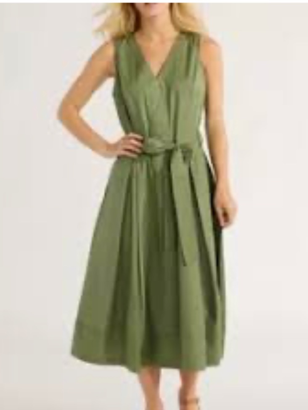 Free Assembly Olive Green Midi Dress EUC